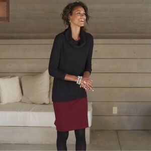 Red and black check pencil skirt